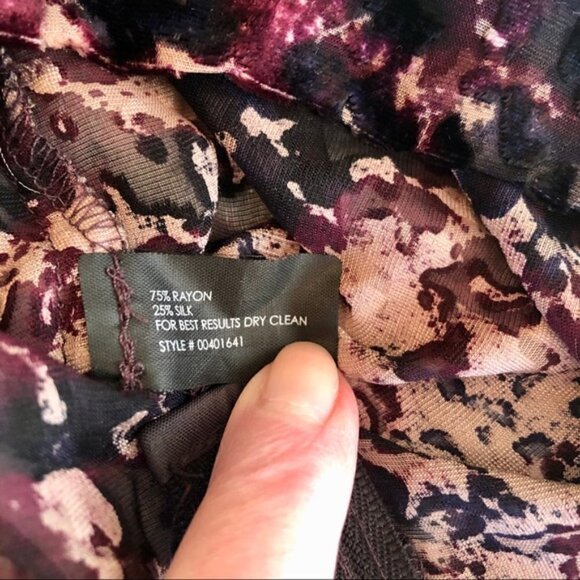 Club Monaco Top Pink Black Burnout Velvet Cheetah Print Sheer Mesh size Small - Picture 15 of 16